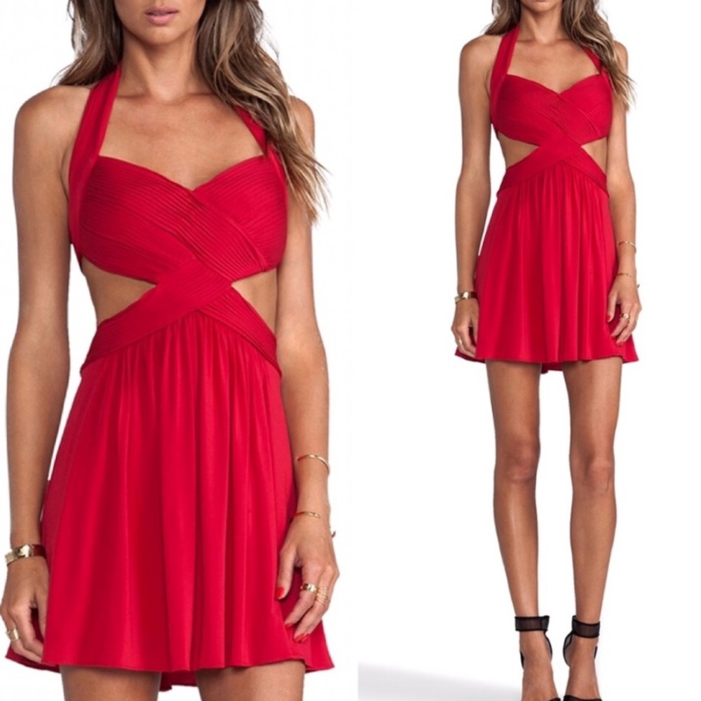 BCBG MaxAzria Red Cutout Dress EUC